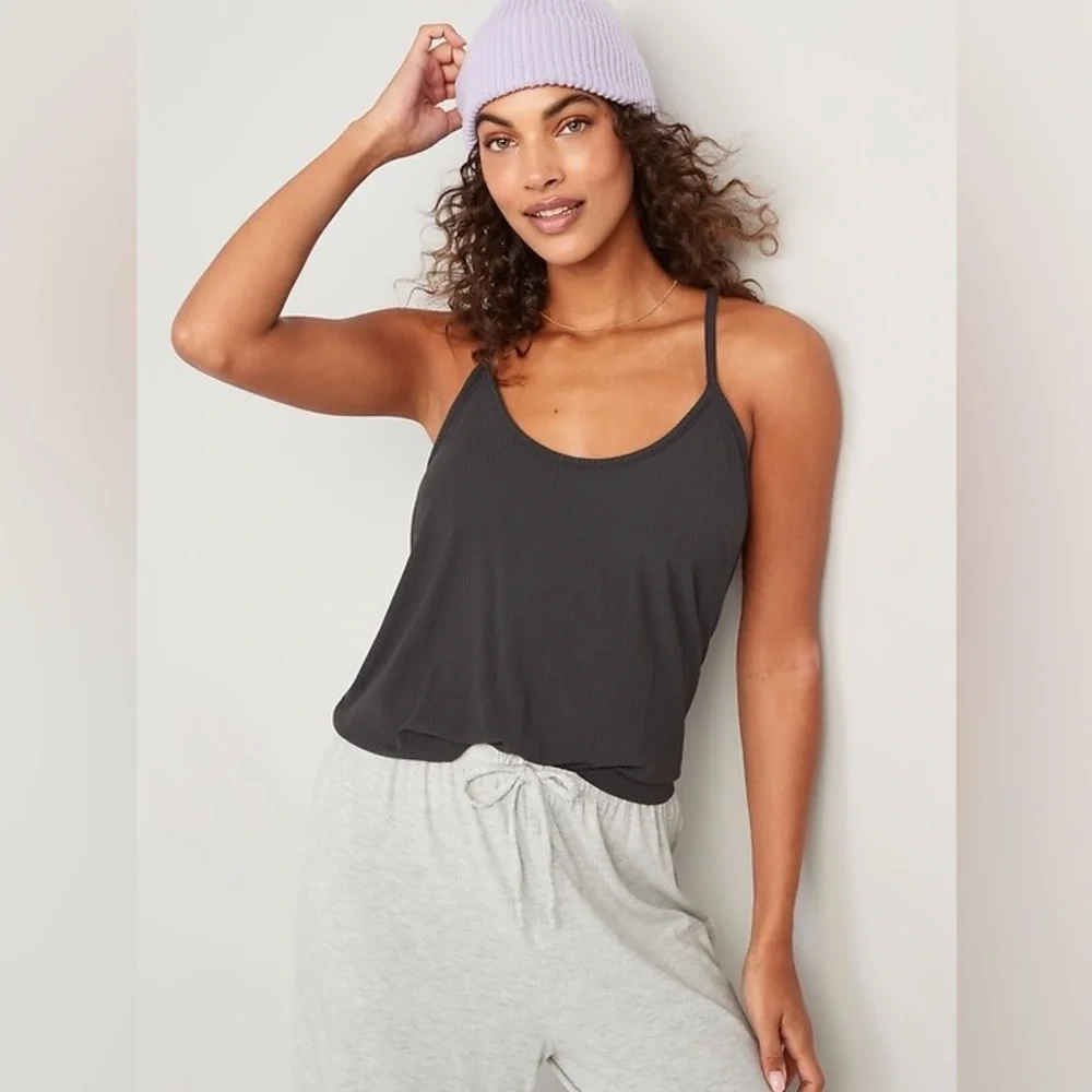 Old Navy Sunday Sleep Cropped Racerback Pajama Cami Top Size Medium